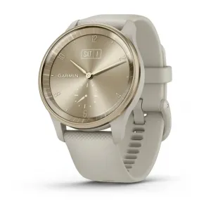 Garmin Vivomove Trend French Grey Cream gold stainless steel case with French grey case and silicone watch strap