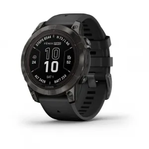 Garmin fēnix 7 Pro Sapphire Solar Carbon Gray Charcoal grey DLC titanium coating with black strap