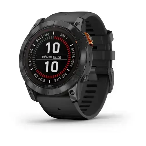 Garmin fēnix 7X Pro Solar Slate Gray Black Stone grey with black strap