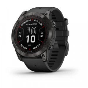 Garmin fēnix 7X Pro Sapphire Carbon Gray Black Charcoal grey DLC titanium coating with black strap