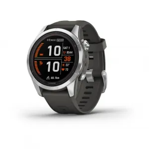Garmin fēnix 7S Pro Solar Silver Silver with graphite coloured strap