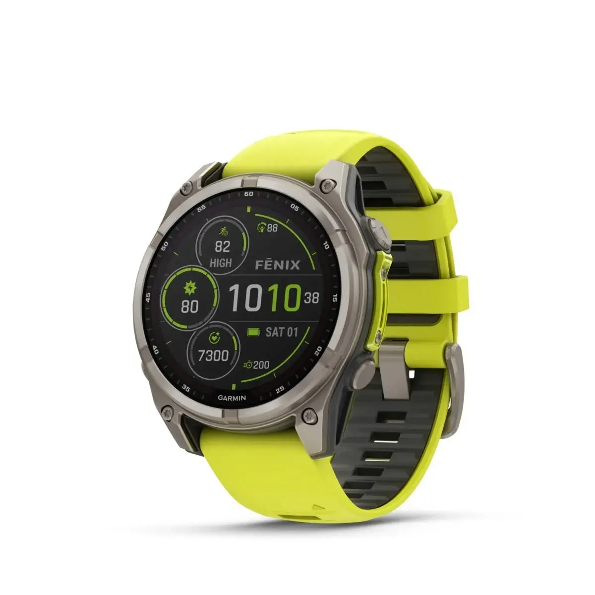 Garmin Fēnix 8 Sapphire Solar Amp Yellow Graphite 47mm Titanium with yellow strap 47mm