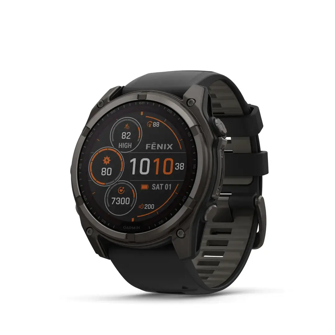 Garmin Fēnix 8 Sapphire Solar Carbon Gray Black 51mm Charcoal Grey DLC Titanium Coated with Black Strap 51mm Solar