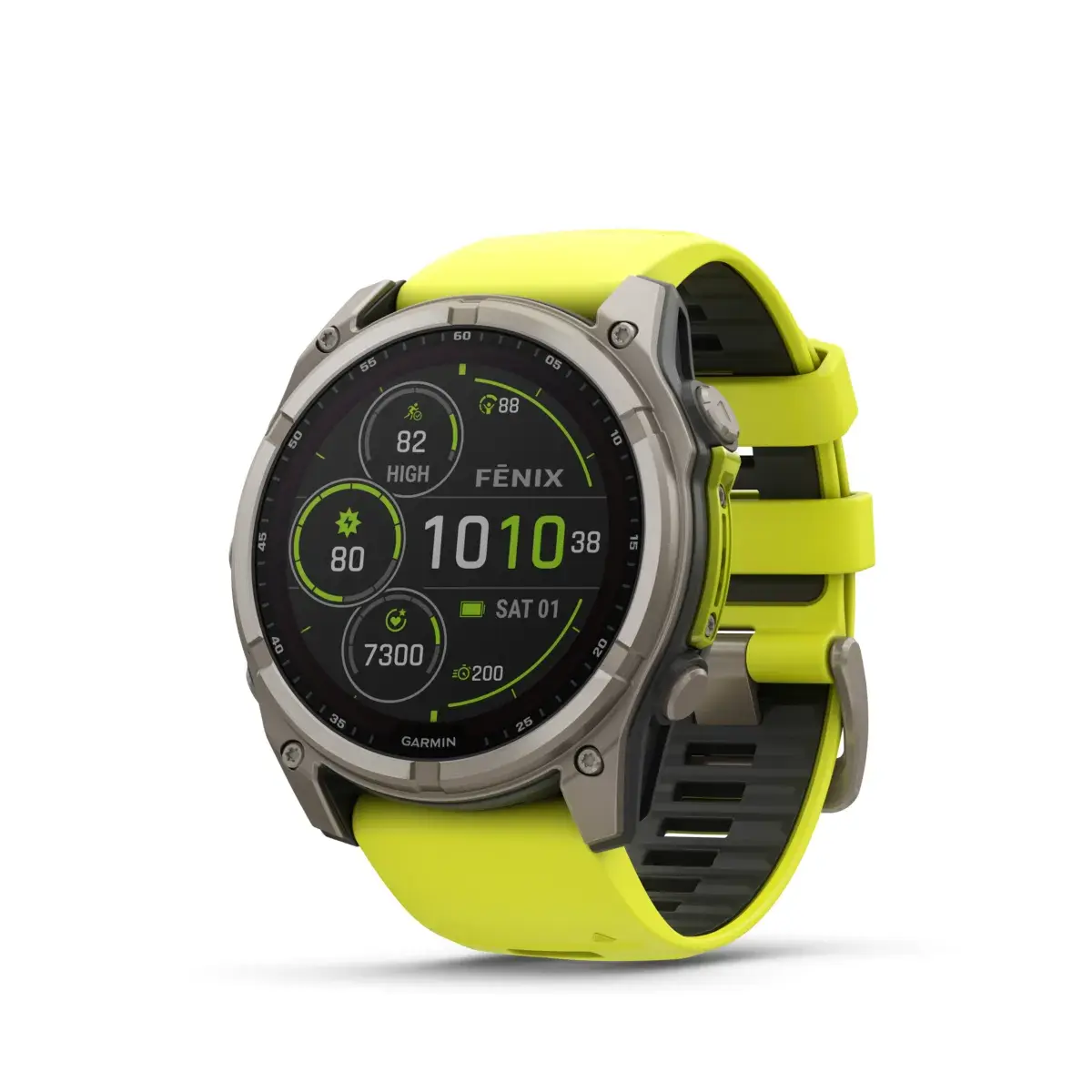 Garmin Fēnix 8 Sapphire Solar Amp Yellow Graphite 51mm Titanium with yellow strap 51mm