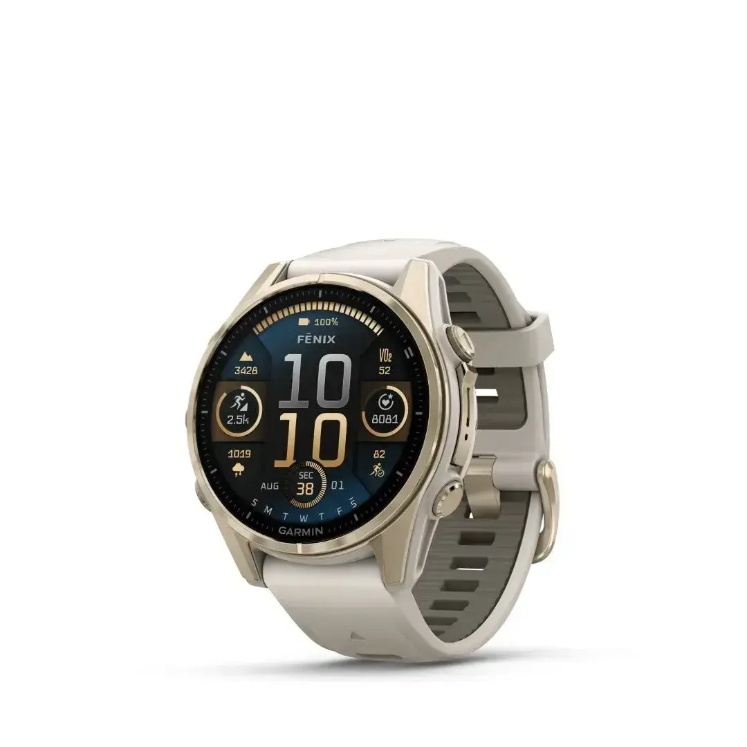 Garmin Fēnix 8 AMOLED Sapphire Soft Gold Gray 43mm Soft gold with grey strap