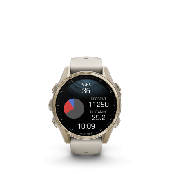 Garmin Fēnix 8 AMOLED Sapphire Soft Gold Gray 43mm Soft gold with grey strap