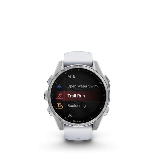 Garmin Fēnix 8 AMOLED Whitestone 43mm Silver with white stone coloured strap