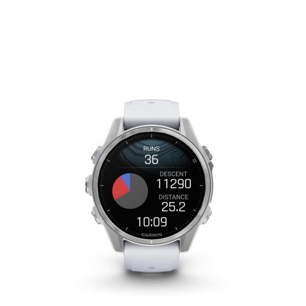 Garmin Fēnix 8 AMOLED Whitestone 43mm Silver with white stone coloured strap