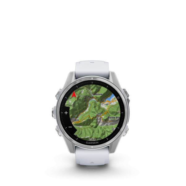 Garmin Fēnix 8 AMOLED Whitestone 43mm Silver with white stone coloured strap