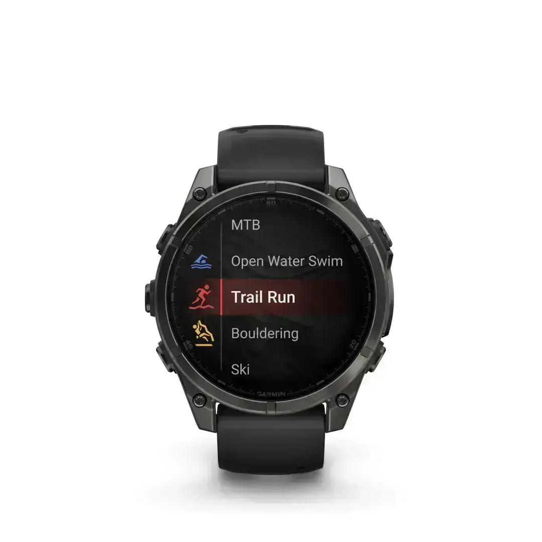 Garmin Fēnix 8 AMOLED Sapphire Carbon Grey Black 47mm Charcoal grey DLC titanium coating with black strap 47mm