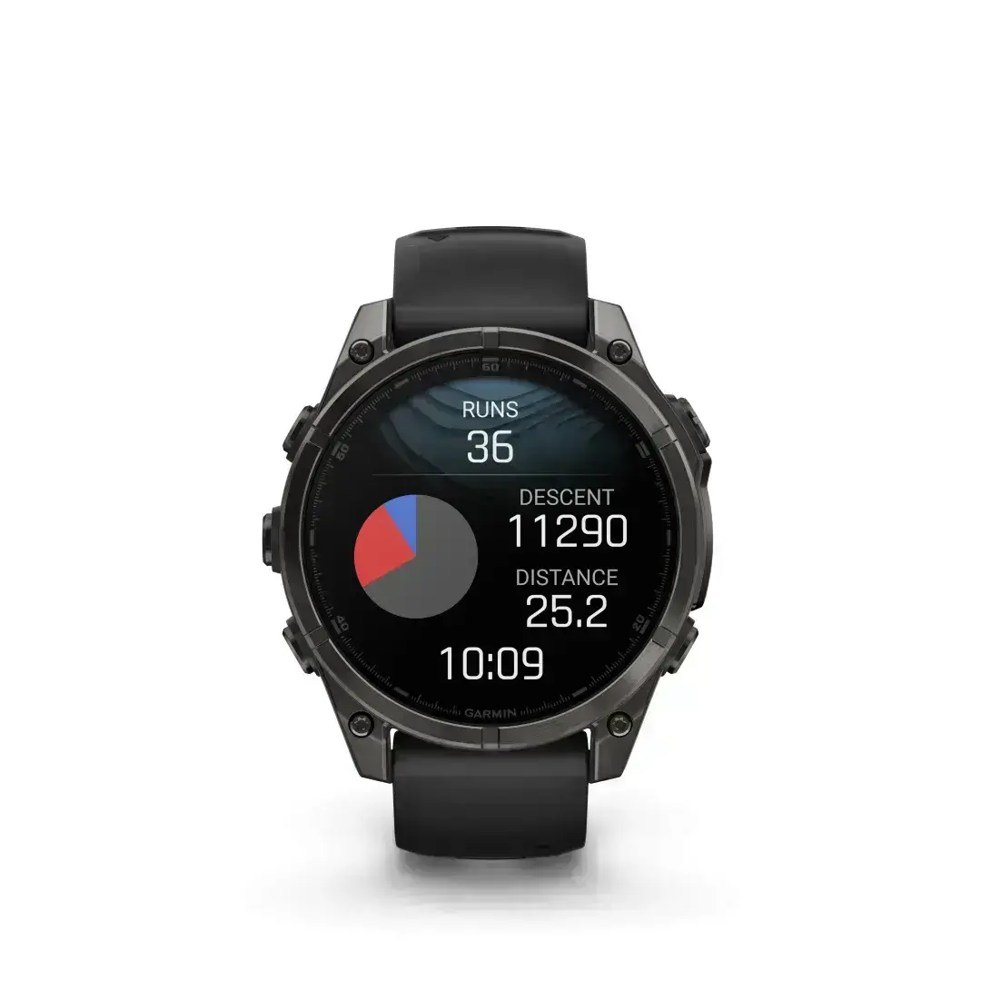 Garmin Fēnix 8 AMOLED Sapphire Carbon Grey Black 47mm Charcoal grey DLC titanium coating with black strap 47mm