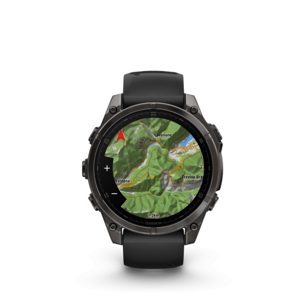 Garmin Fēnix 8 AMOLED Sapphire Carbon Grey Black 51mm Charcoal grey DLC titanium coating with black strap 51mm