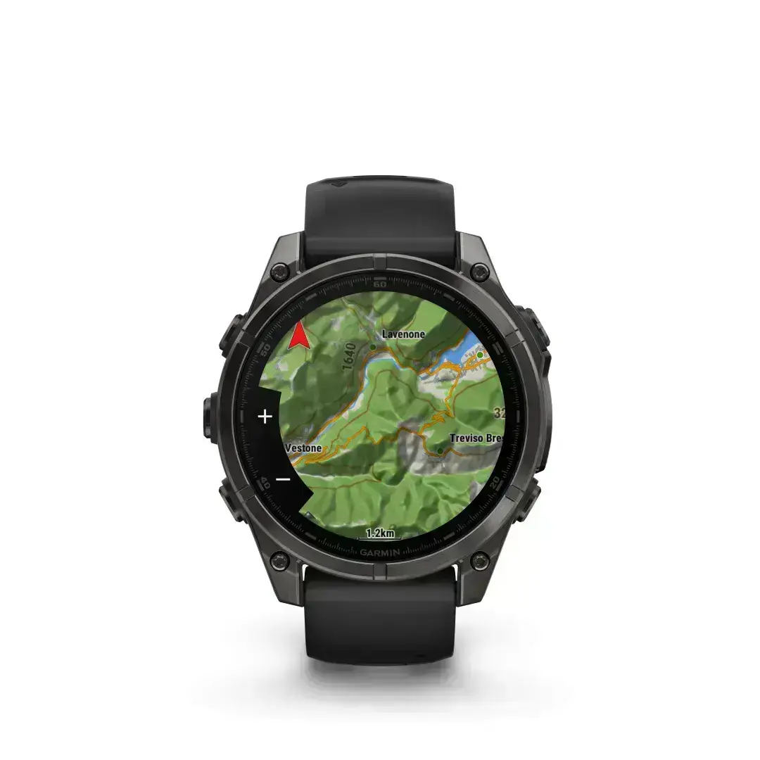 Garmin Fēnix 8 AMOLED Sapphire Carbon Grey Black 47mm Charcoal grey DLC titanium coating with black strap 47mm
