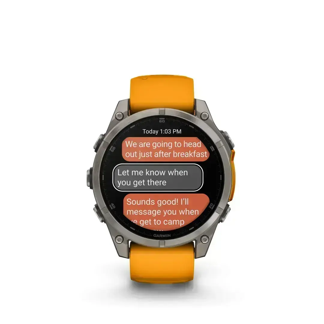 Garmin Fēnix 8 AMOLED Sapphire Graphite Orange 51mm Titanium with bright orange strap