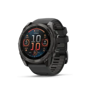 Garmin Fēnix 8 AMOLED Sapphire Carbon Grey Black 51mm Charcoal grey DLC titanium coating with black strap 51mm