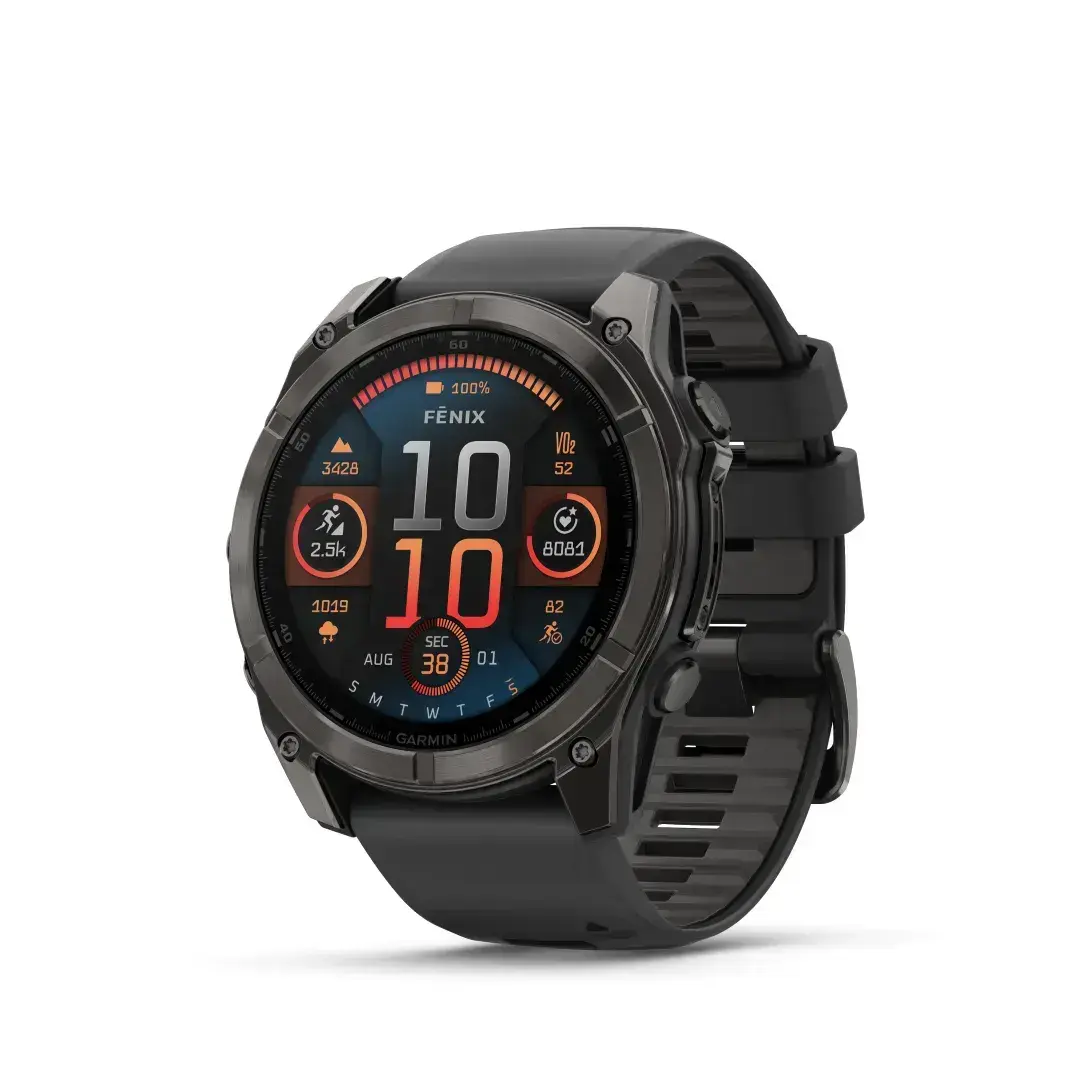 Garmin Fēnix 8 AMOLED Sapphire Carbon Grey Black 51mm Charcoal grey DLC titanium coating with black strap 51mm