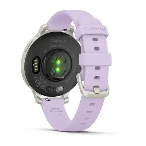 Garmin Lily 2 Active Jasmine Purple Silver with purple jasmine silicone strap