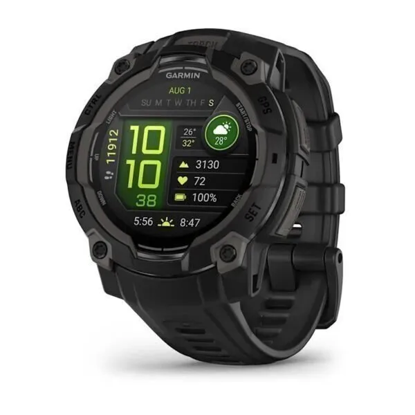 Garmin Instinct 3 Amoled Black Bezel 45mm Melns ar melnu pulksteņa sikniņu - amoled