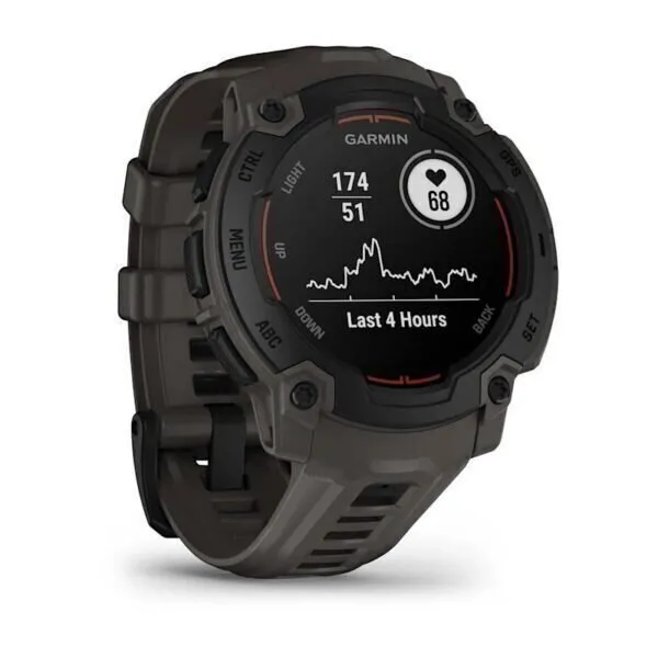 Garmin Instinct E Black Charcoal 45mm Melns ar ogles krāsas pulksteņa siksniņu 45MM