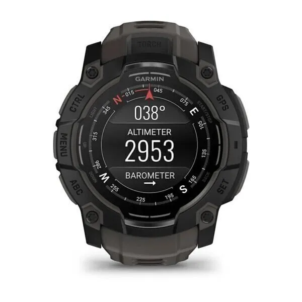 Garmin Instinct 3 Amoled Black Charcoal 50mm Melns ar ogles krāsas pulksteņa siksniņu - amoled