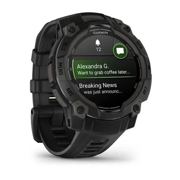 Garmin Instinct 3 Amoled Black Bezel 45mm Melns ar melnu pulksteņa sikniņu - amoled