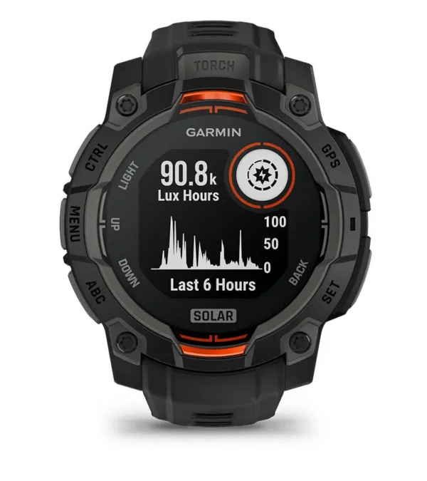 Garmin Instinct 3 Solar Black Bezel 45mm Black with black watch face - solar
