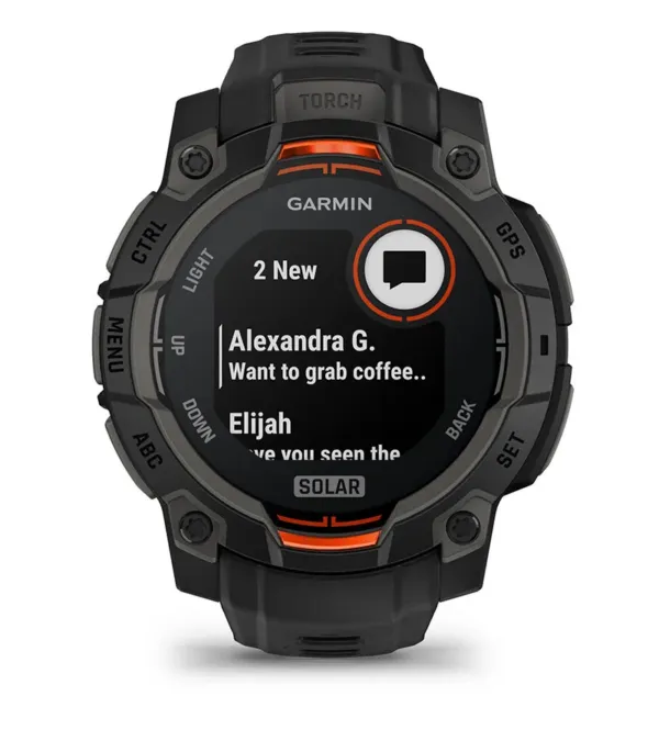 Garmin Instinct 3 Solar Black Bezel 45mm Black with black watch face - solar