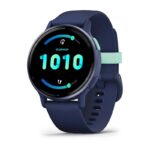 Garmin Vivoactive 5 Navy Blue Metallic dark blue aluminium case with dark blue case and silicone watch strap