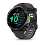 Garmin Forerunner 970 Titanium Black Carbon grey dlc titanium with black bezel and black/translucent white stone strap