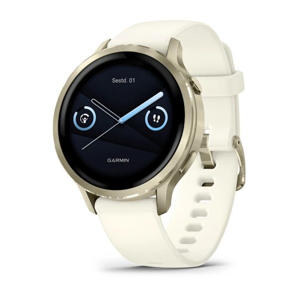 Garmin Venu 4 Lunar Gold 41mm Lunar Gold with Bone Silicone Band 41mm