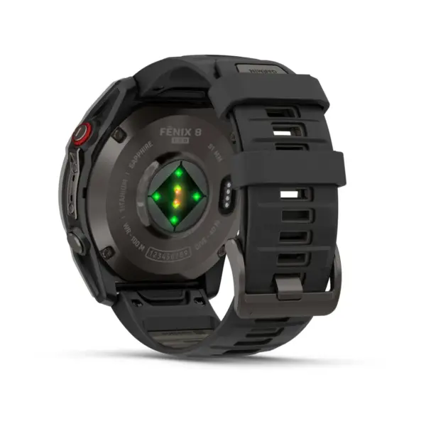 Garmin Fēnix 8 Pro AMOLED Sapphire Carbon Grey Black 51mm Carbon Gray DLC Titanium with Black/Pebble Gray Silicone Band