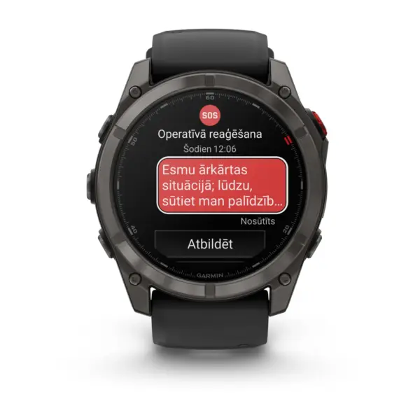 Garmin Fēnix 8 Pro AMOLED Sapphire Carbon Grey Black 51mm Carbon Gray DLC Titanium with Black/Pebble Gray Silicone Band