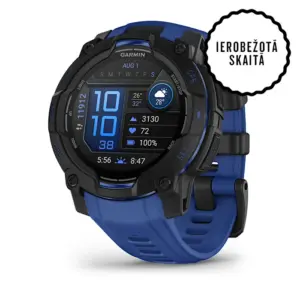 Garmin Instinct 3 Amoled Black Bolt Blue 45mm Black with black/ bolt blue band - amoled