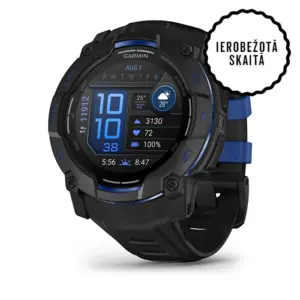 Garmin Instinct 3 Amoled Black Bolt Blue 50 mm Black with black/ bolt blue band - amoled
