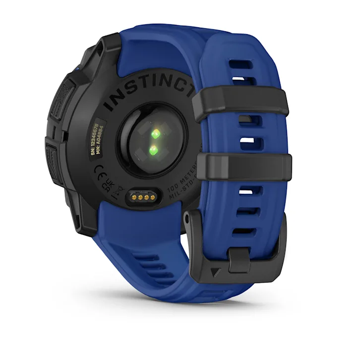 Garmin Instinct 3 Amoled Black Bolt Blue 45mm Black with black/ bolt blue band - amoled